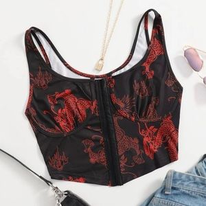 SHEIN DRAGON CUTE CROP TOP